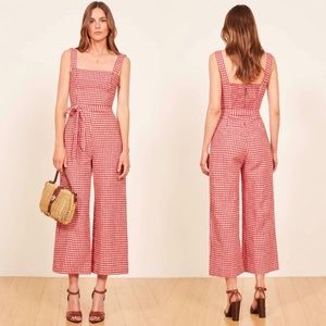 Reformation Birch Jumpsuit in Red Gingham